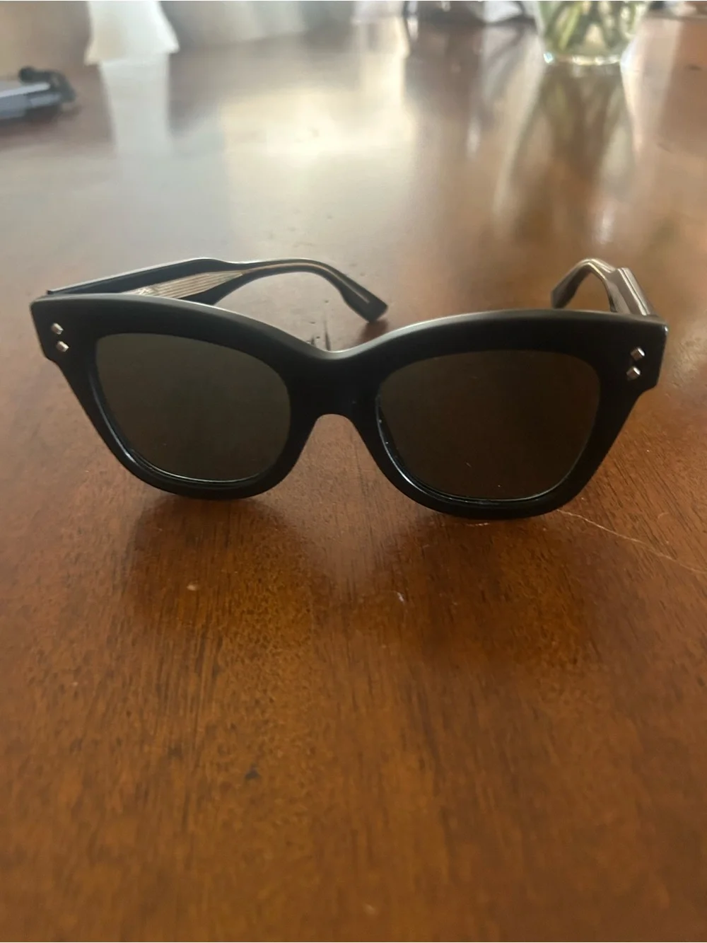 Gucci Black Square-Frame Sunglasses with Silver Accents